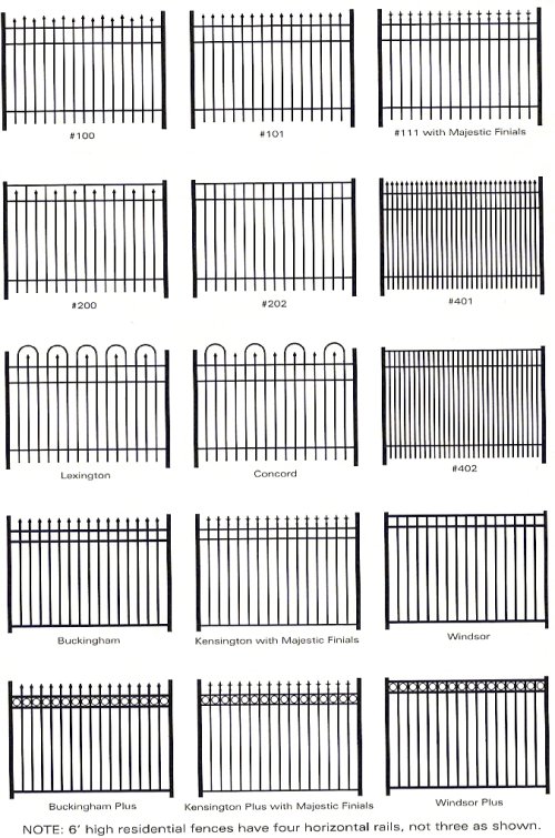 aluminum fence styles